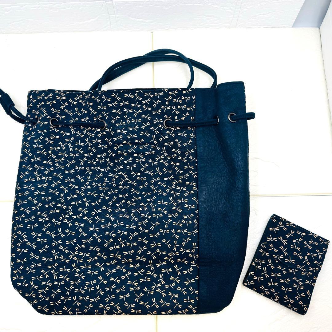 【超美品】✨印傳屋✨INDEN-YA❤️ バック ＆ 二つ折り財布　　とんぼ柄