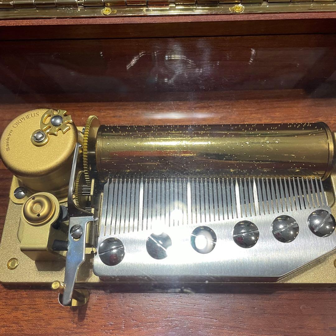 極美品 オルフェウス オルゴール 50弁 ステンドグラス ブビンガ