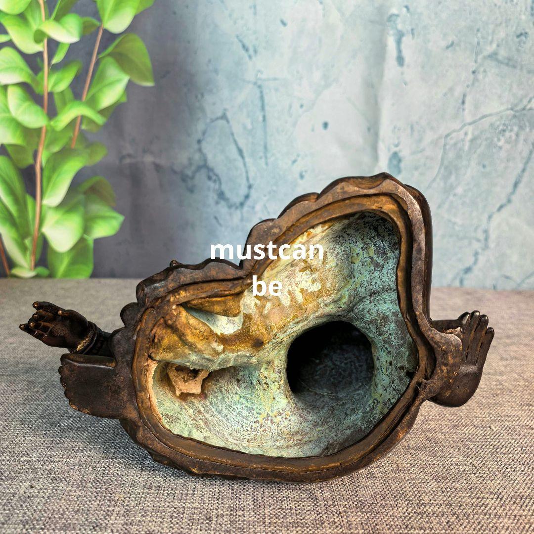 銅製 仏像 自在観音菩薩像 縁起物 茶台 客間 仏間 工芸品 置物