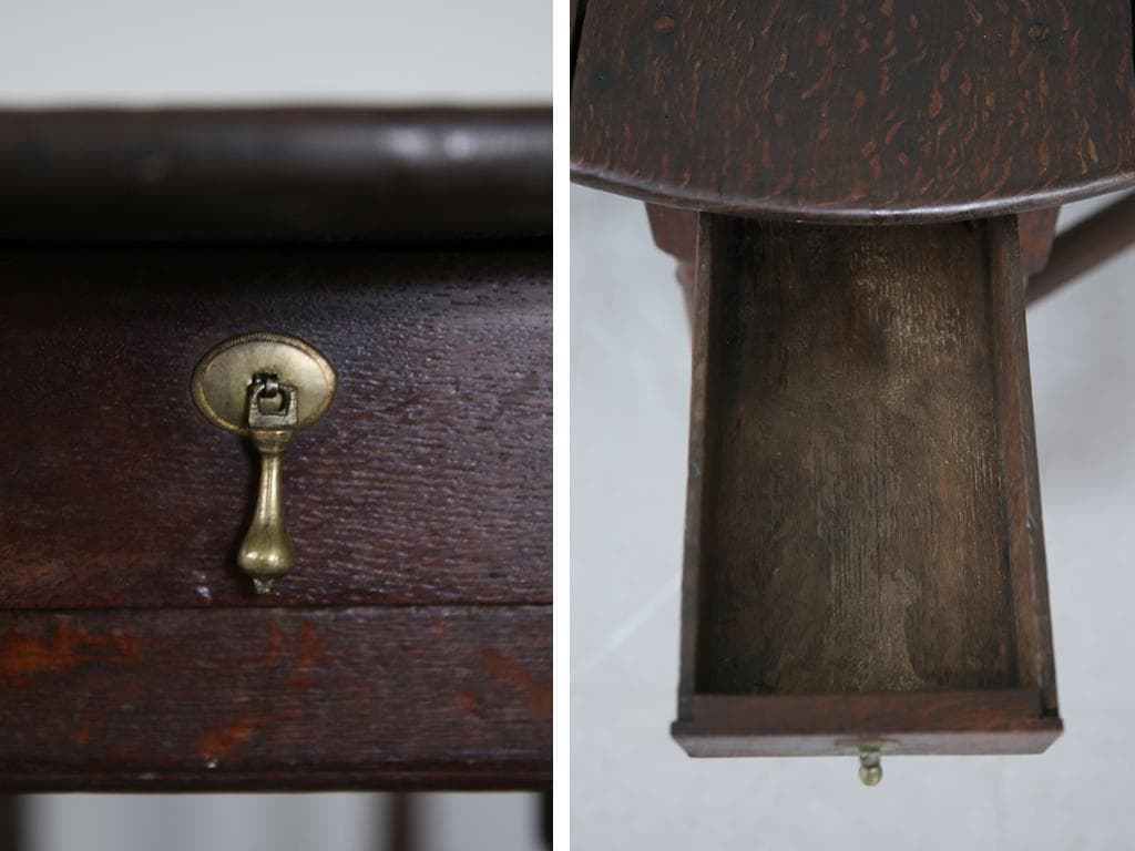 英国アンティーク木製ゲートレッグテーブル/ダイニング机バタフライ(74-243)