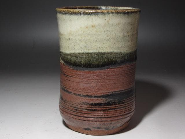 ★　濱田庄司　地釉流掛花生　味わい深い一品です★x395