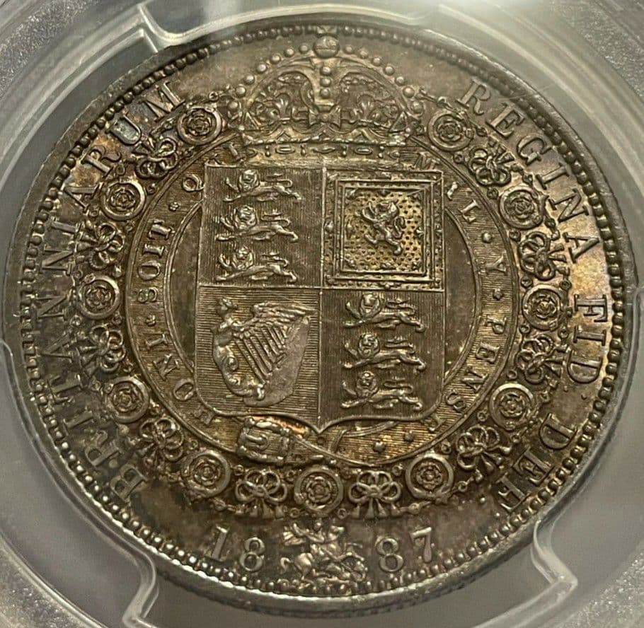 イギリス 1887年 ヴィクトリア ビクトリア ハーフクラウン 銀　古銭