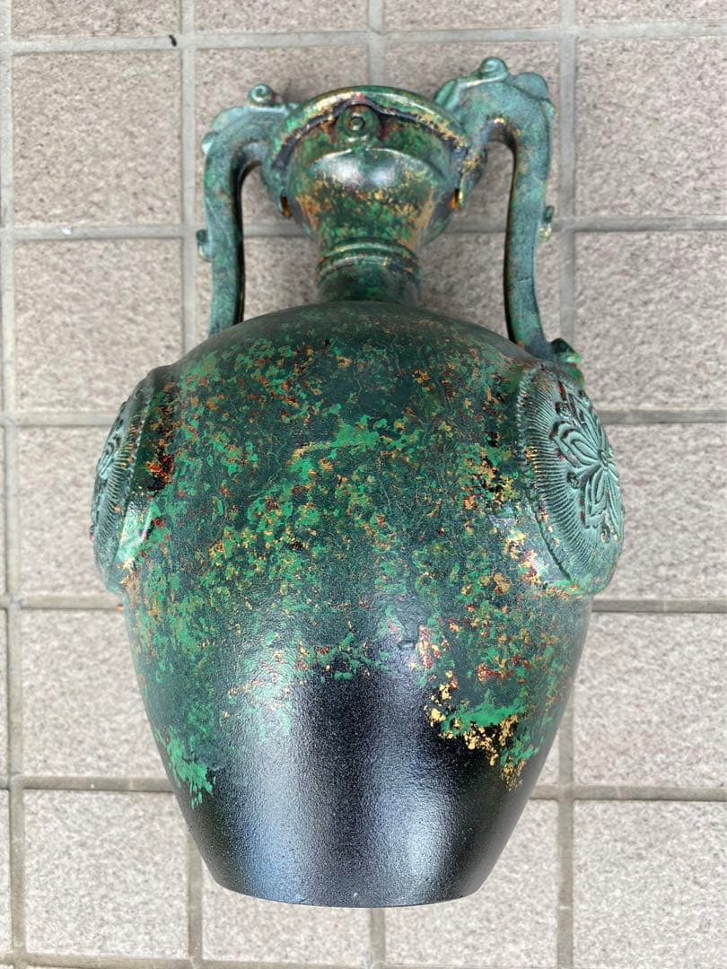 昭和レトロ&アンティーク・3華紋.2蛇・銅製壺・華瓶!