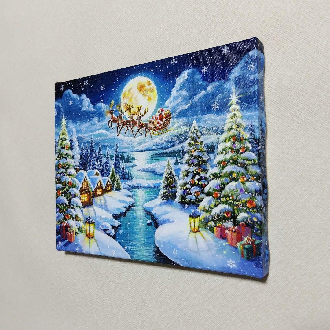 8*！様 【Happy Christmas】アクリル画 F3 風景画 絵画