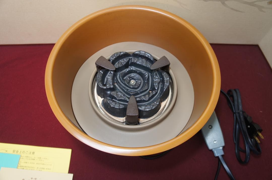 ☆美品 立礼棚卓用 銅風炉 銅製丸炉 400W(可変)炭型 電熱器送料込み