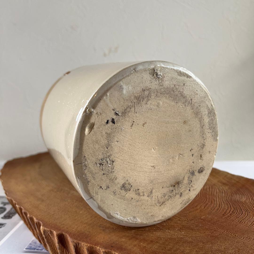 k147 英国アンティーク ストーンウェア製ジャー（ジャムポット・ボトル）保存瓶