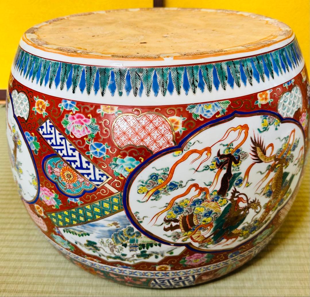 【極美品】龍と鳳凰 大型陶器火鉢　縁起物　美術品級