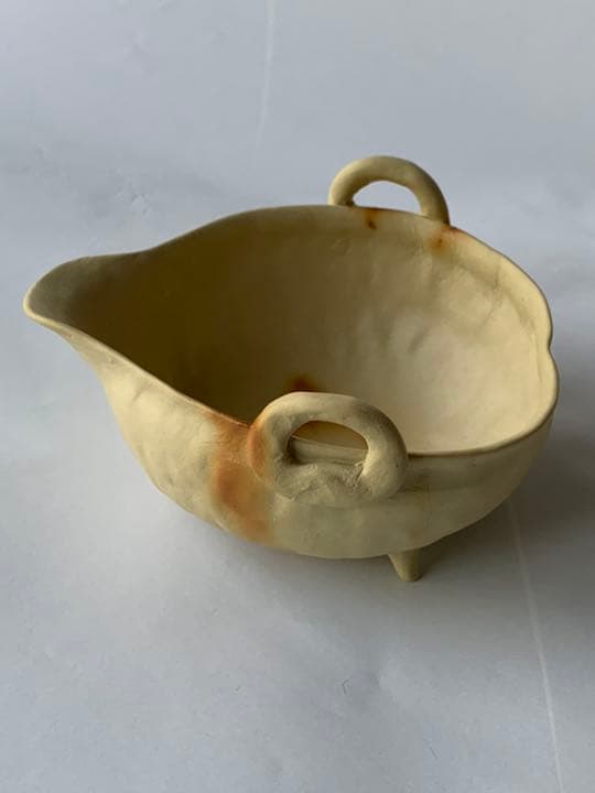 【茶器セット1  白泥　手捻り火襷】間野弥平　　共箱