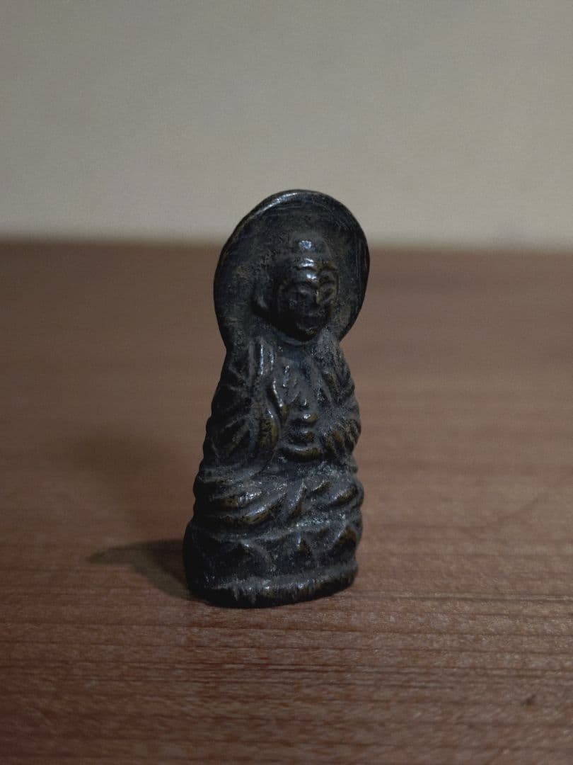 銅造 弥勒菩薩 坐像 懐中仏 旅仏 豆仏 鎧仏