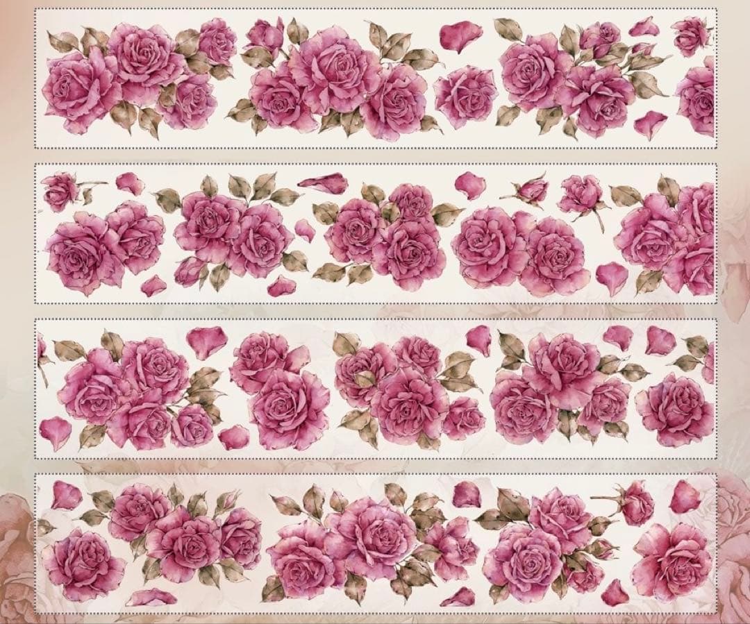 壹洱原创《粉颜》海外マスキングテープ　マステ 【1558】