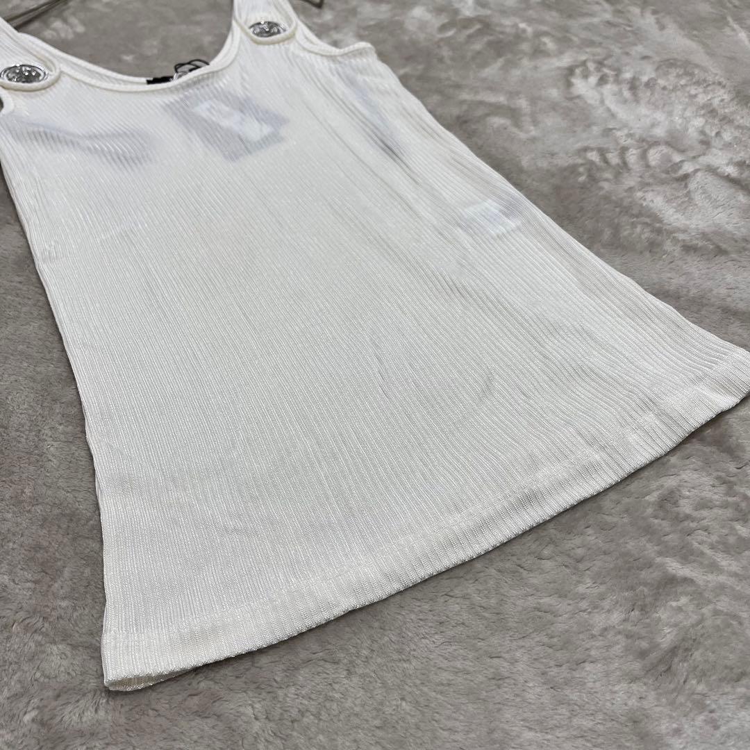 新品　ヴェルサス ヴェルサーチ　ロゴ　リブニット　タンクトップ