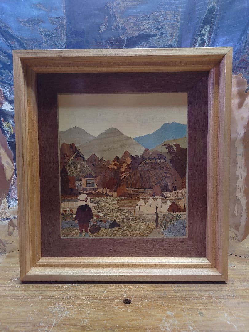 【日本の旅情シリーズ】 「初冬の東北②」 マーケタリー・木目象嵌 No.4