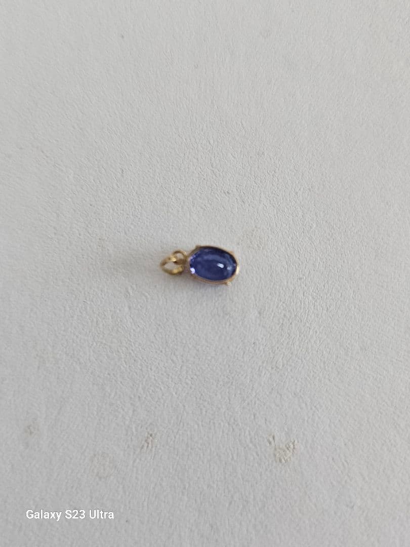 K１８タンザナイト５x７二段腰枠ペンダント