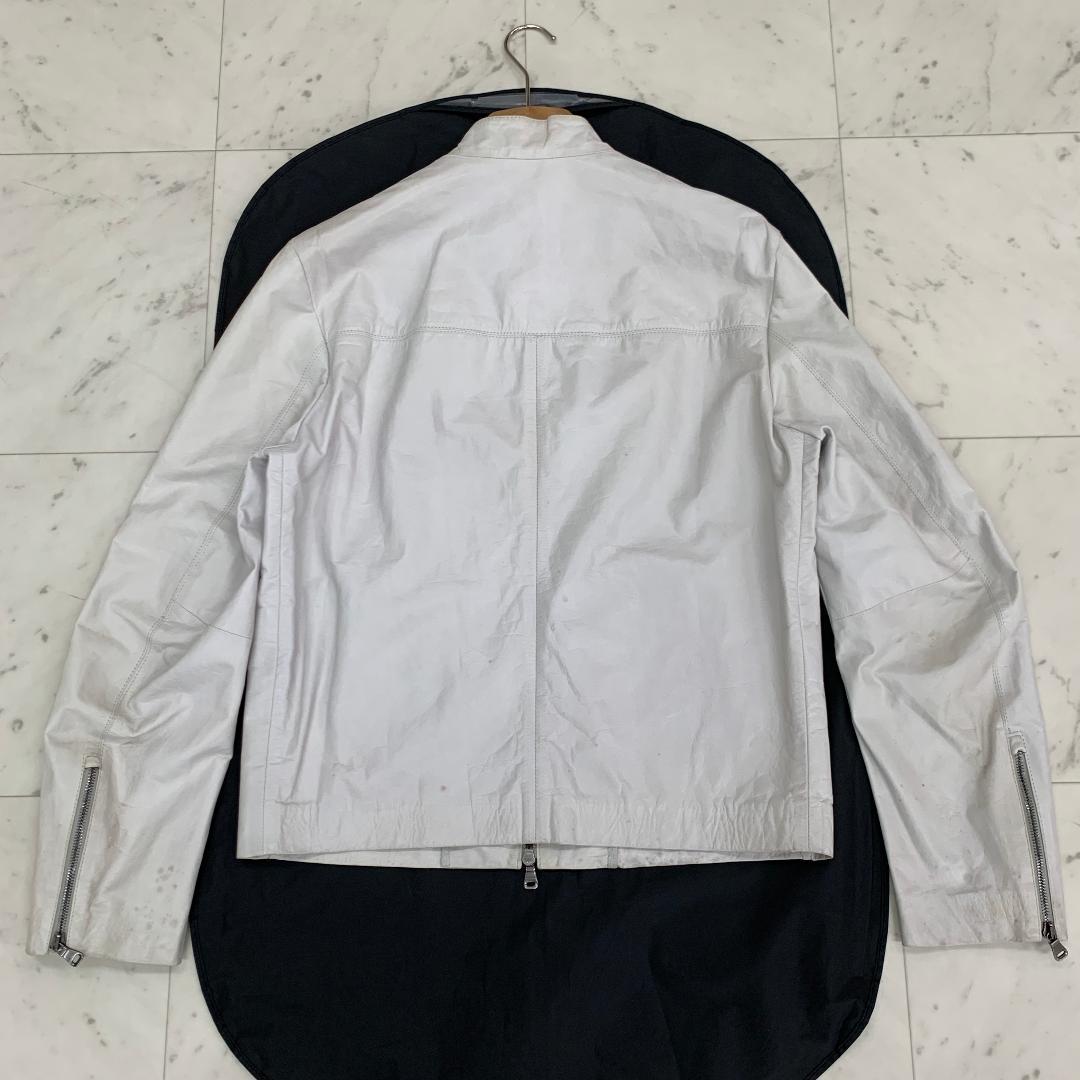HUGO BOSS レザー ジャケット シングルライダース Lサイズ カウレザー