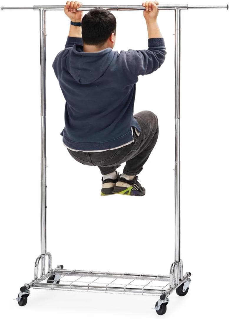 シングル　100KG　ハンガーラック パイプハンガーラック 3ウェイ シングル