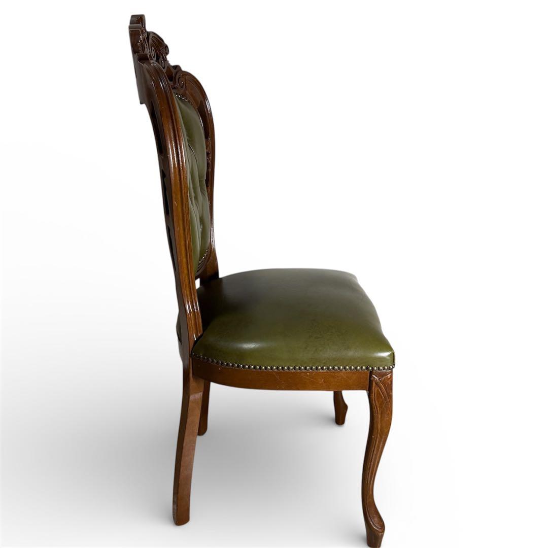 イタリアン ヴィンテージ調 ダイニングチェア レザー 猫脚 NO.3