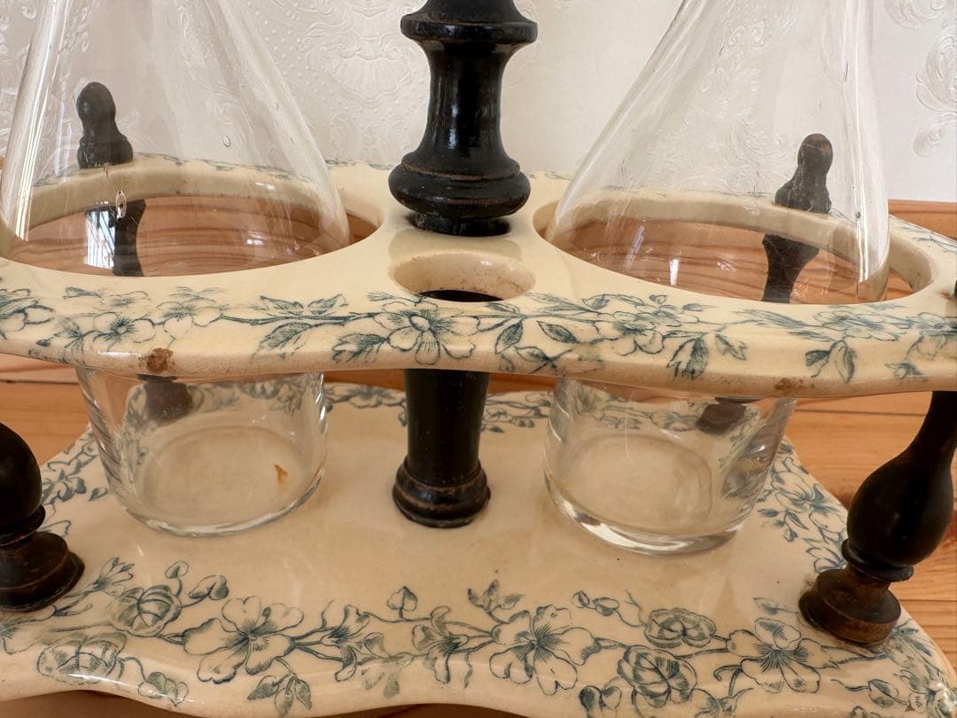 フランスアンティーク　サルグミンヌ　オイル&ビネガー　陶器フルセット　ナポレオン