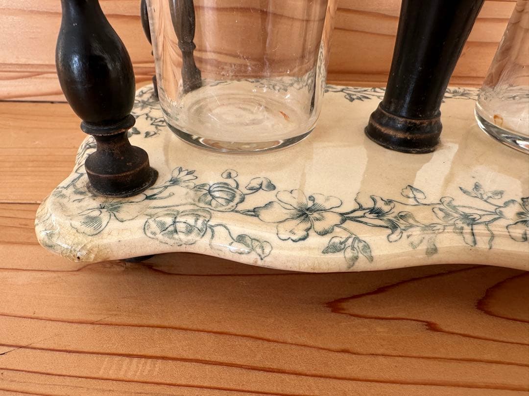 フランスアンティーク　サルグミンヌ　オイル&ビネガー　陶器フルセット　ナポレオン