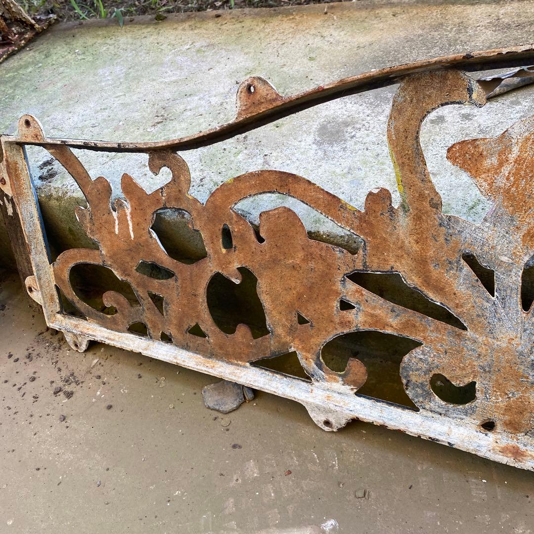 [匿名配送]ガーデンフェンス　アンティーク　ジャンクガーデン　アイアン　シャビー