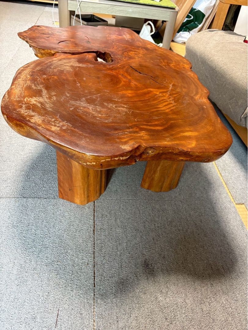 銘木 ケヤキ 一枚板 座卓 ローテーブル 無垢材 和家具 高級 幅107cm