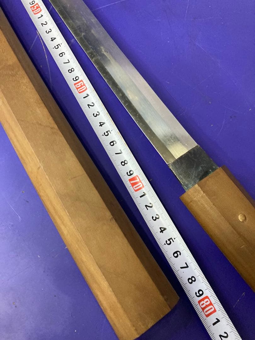 G）模造刀 白鞘 太刀 全長約103センチ 高級