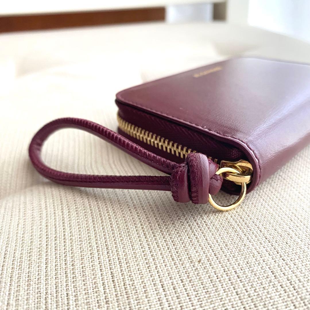 【JIL SANDER】ジルサンダー GIRO スモールウォレット Gレッド