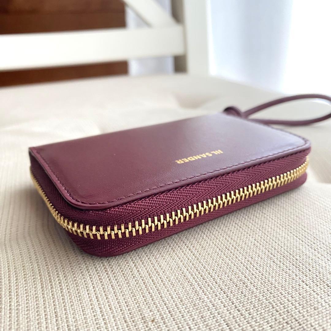 【JIL SANDER】ジルサンダー GIRO スモールウォレット Gレッド