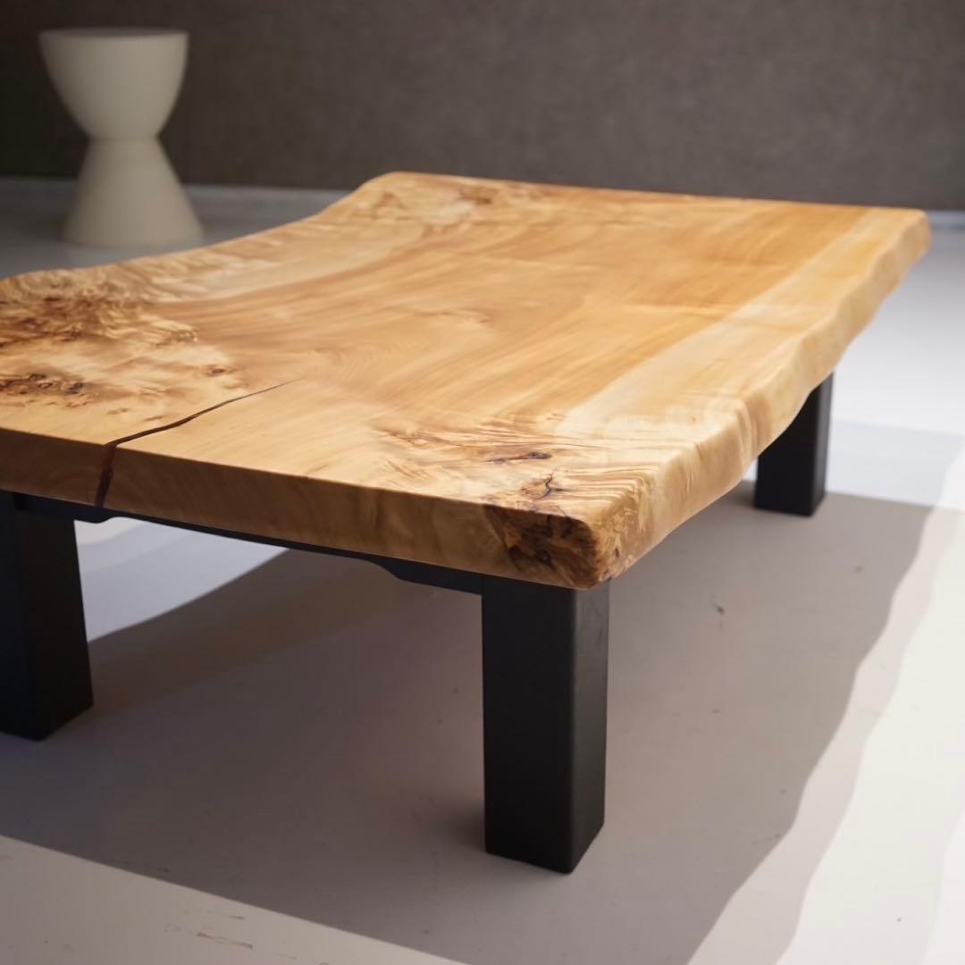 【12/7までの販売】一枚板　ローテーブル　アイアン　座卓