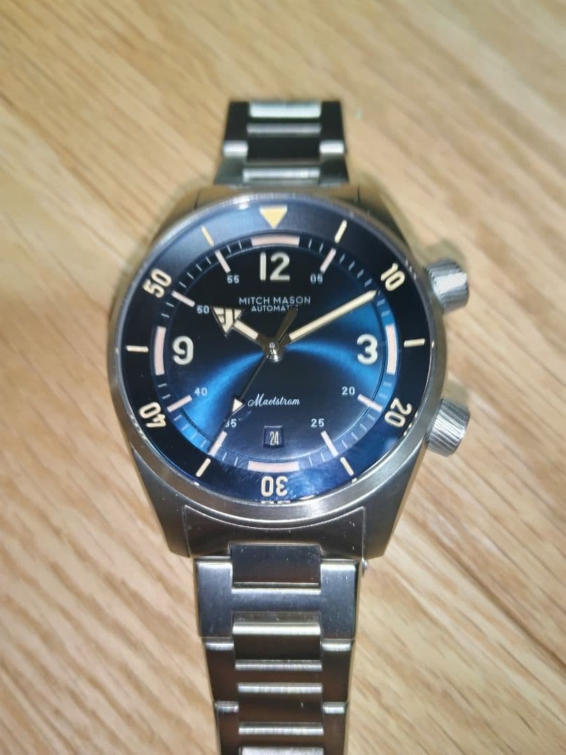 ❬美品・希少❭マイクロブランド MITCH MASON メイルストロム 青文字盤