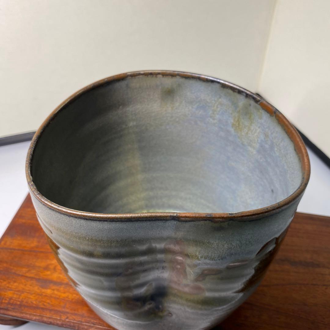 【茶道具】遠州流　高取宗家11代高取静山造　高取水指（共箱）