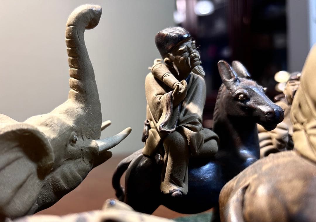 中国美術　工芸品 石湾人形　神獣八仙　(大)