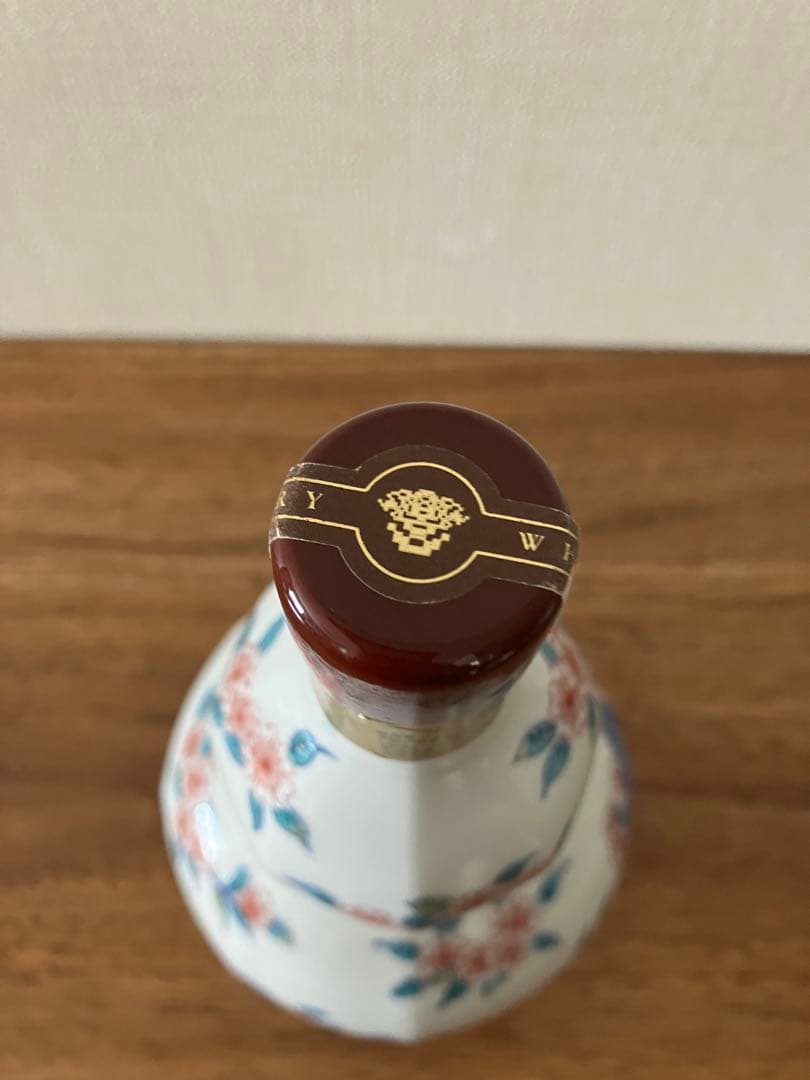 【空瓶】響21年　有田焼　色絵柴垣桜文面取瓢形瓶