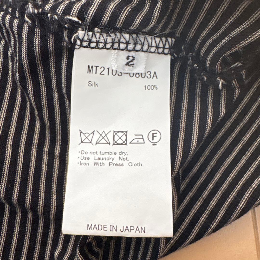 MAATEE & SONS シルク ストライプ Tシャツ サイズ2