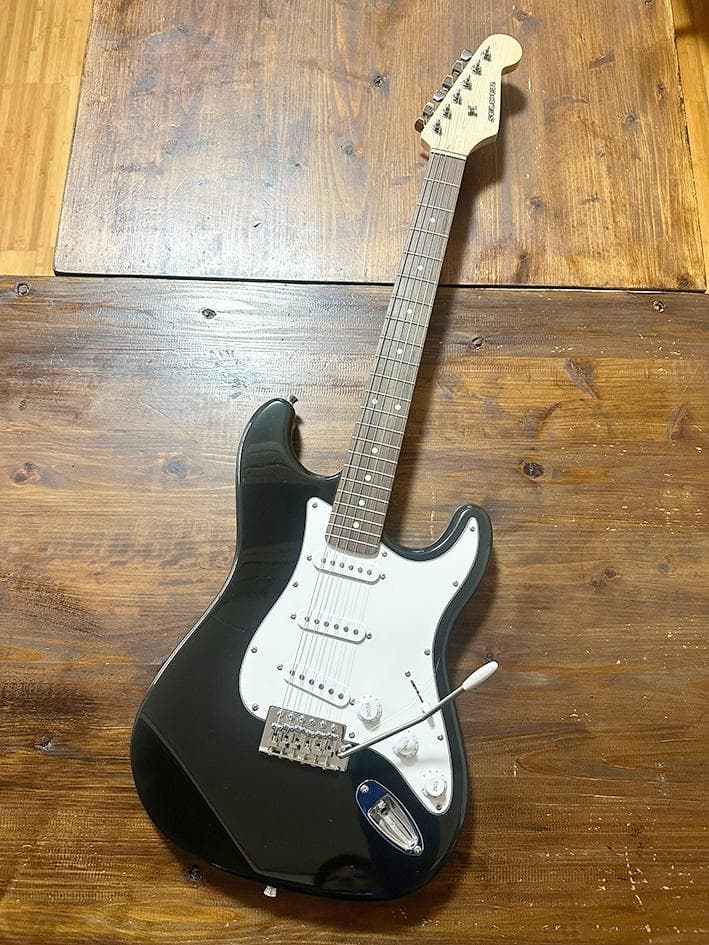 ケース　アーム付き　ストラトタイプ　エレキギター　ブラック