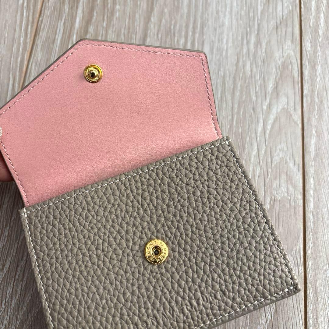 BONAVENTURA ボナベンチュラ グレージュ×ベイビーピンク 三つ折り財布