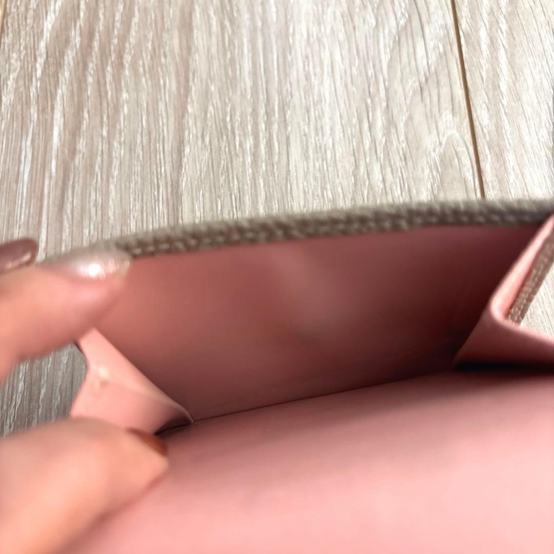 BONAVENTURA ボナベンチュラ グレージュ×ベイビーピンク 三つ折り財布