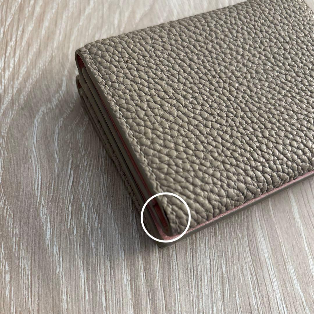 BONAVENTURA ボナベンチュラ グレージュ×ベイビーピンク 三つ折り財布