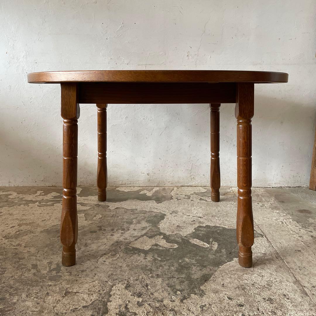 ビンテージ ラウンドエクステンションダイニングテーブル no3