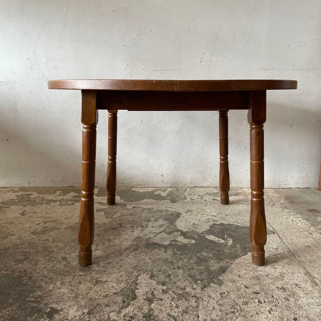 ビンテージ ラウンドエクステンションダイニングテーブル no3