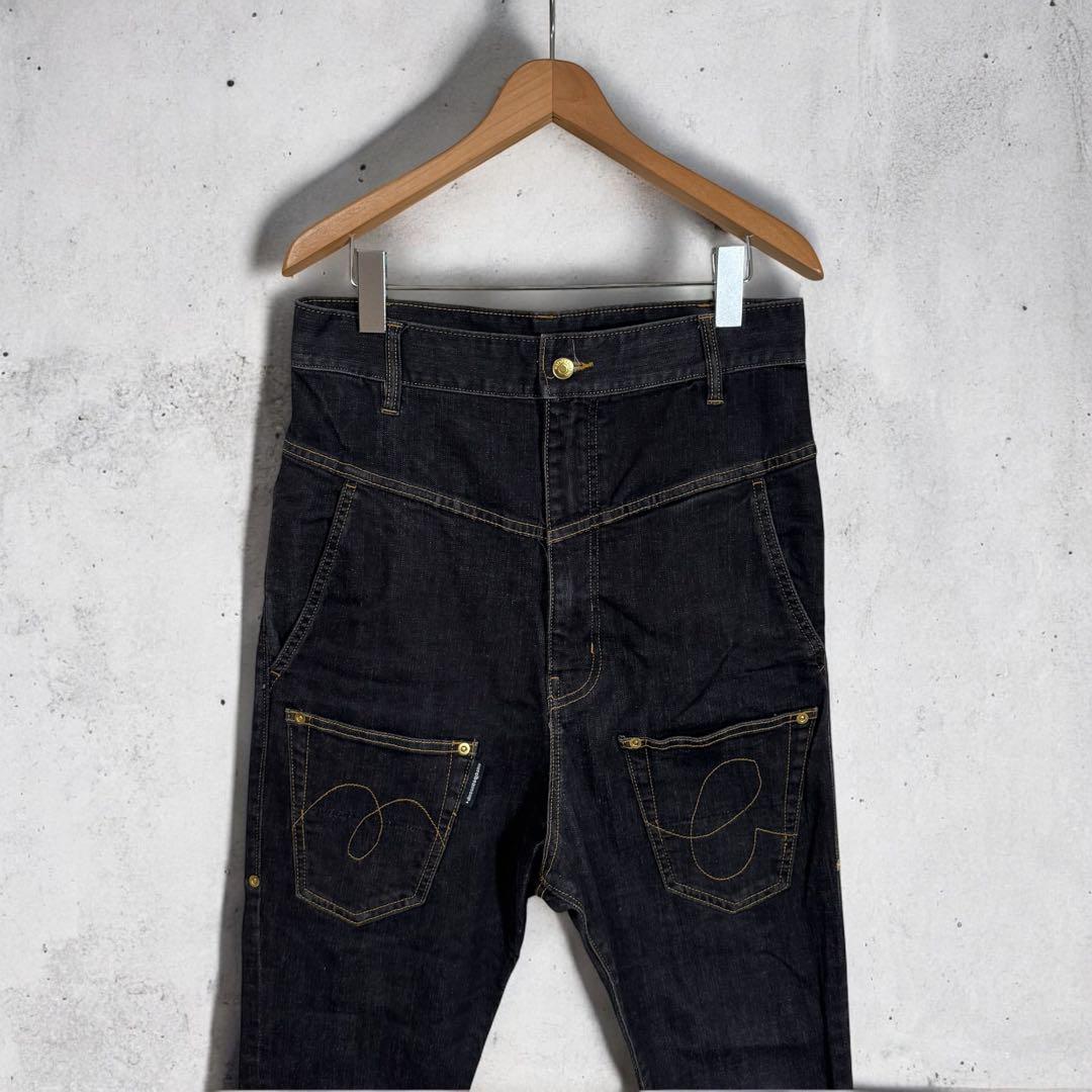 mercibeaucoup, メルシーボークー うしろまえ デニム ブラック 3