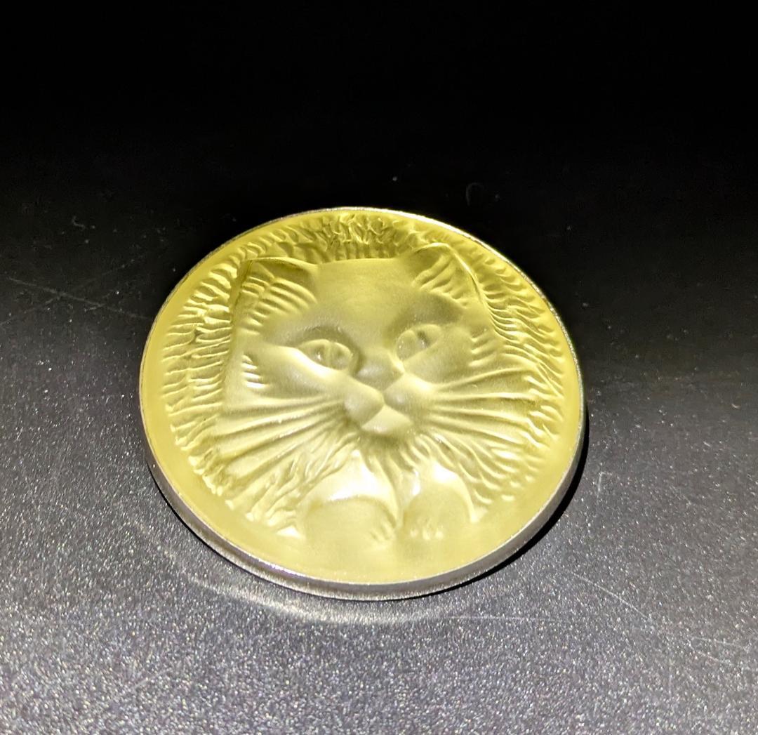 kinunekoさん専用ビンテージ★ラリック 猫ブローチ★ライトブラウン クリス