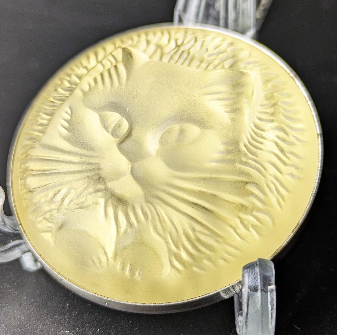 kinunekoさん専用ビンテージ★ラリック 猫ブローチ★ライトブラウン クリス