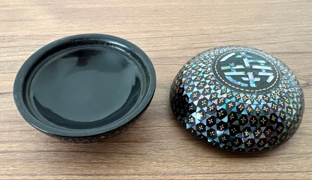 螺鈿 螺鈿香合 李朝 清朝 茶道具 収納箱付き