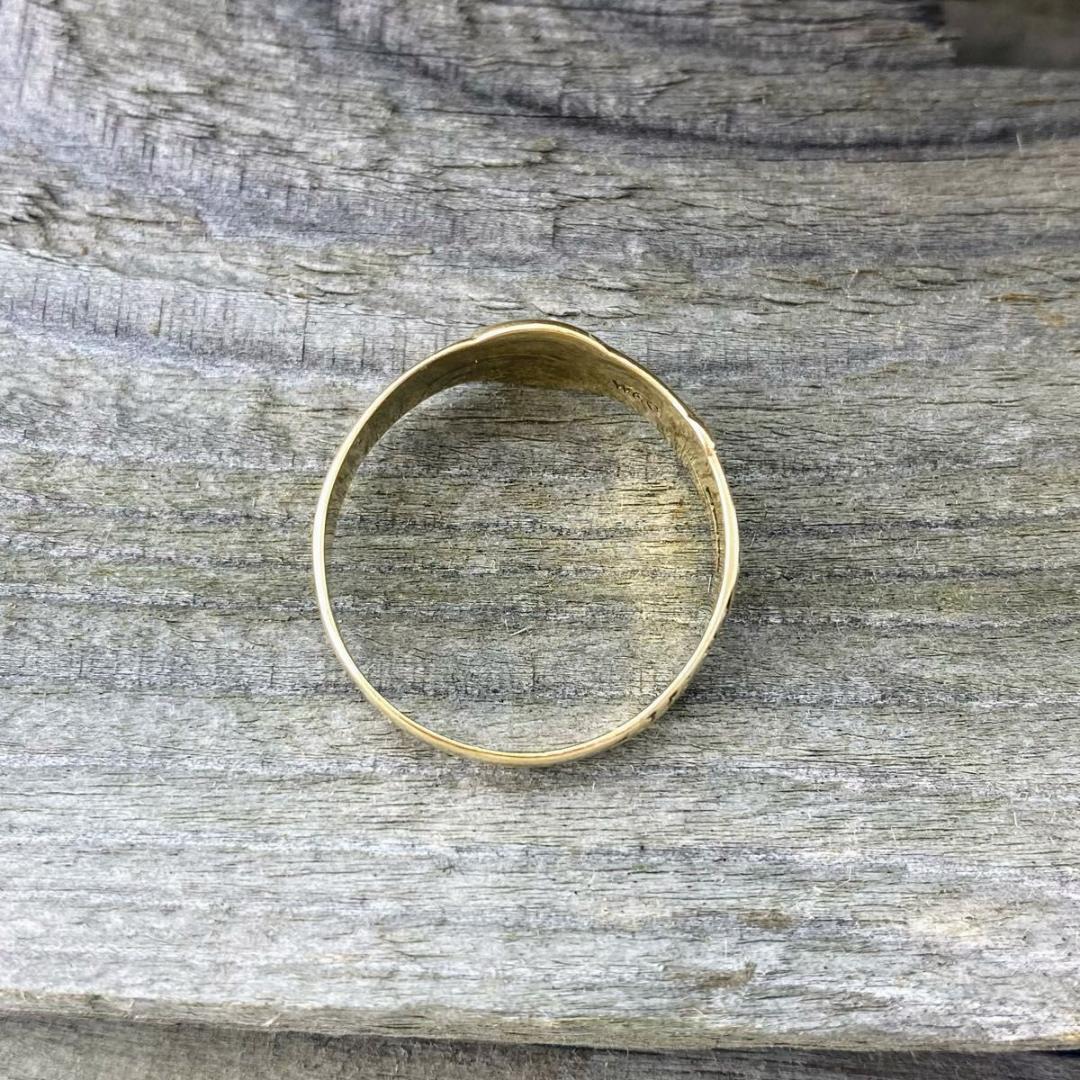 【希少】英国 アンティーク 9K ゴールド バックルリング 18号 1989年