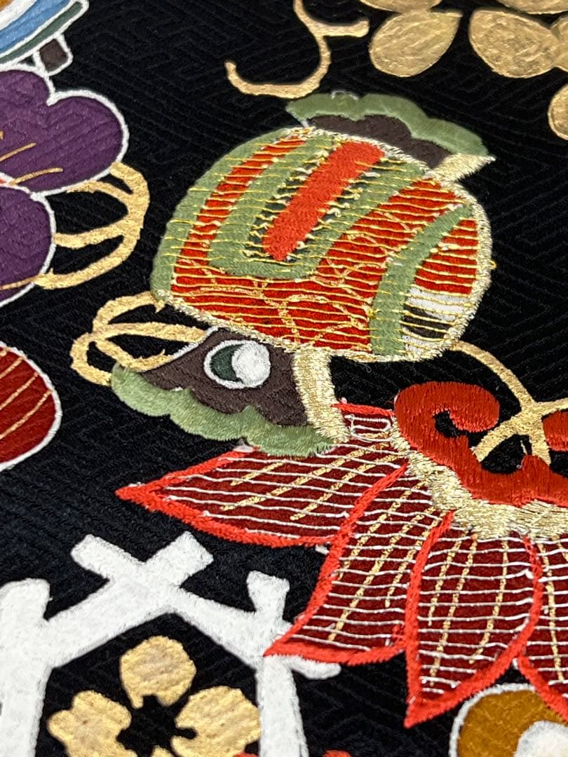 豪華　振り袖　フルセット　別誂長襦袢　成人式　金彩　宝づくし　刺繍　絞り　647