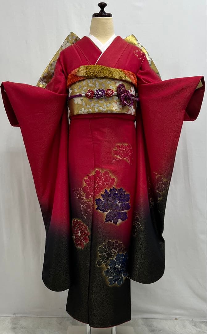 振り袖　フルセット　別誂長襦袢付　金彩加工　金通し　振袖　成人式　セット　611