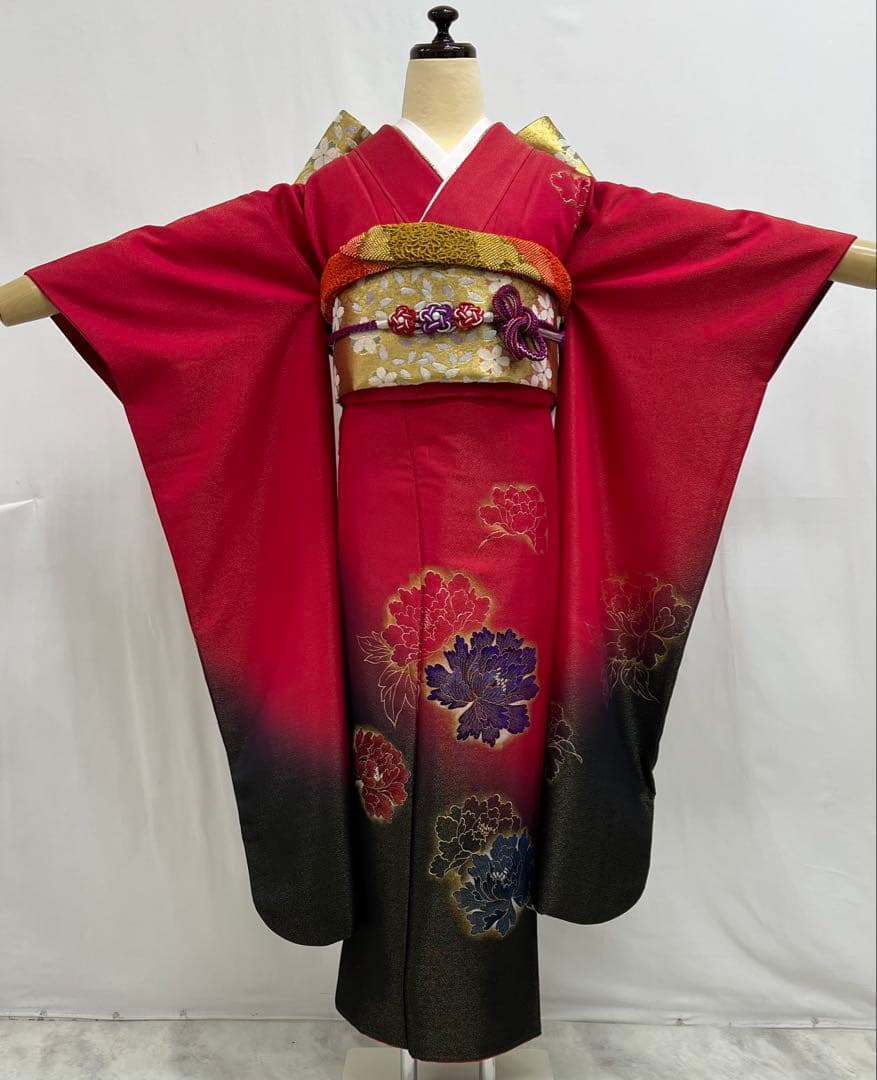 振り袖　フルセット　別誂長襦袢付　金彩加工　金通し　振袖　成人式　セット　611