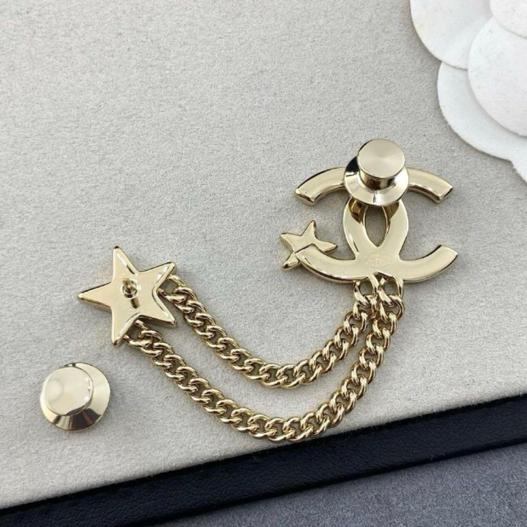 再値下！美品♪CHANELシャネル　スター　流れ星モチーフが可愛い　ブローチ