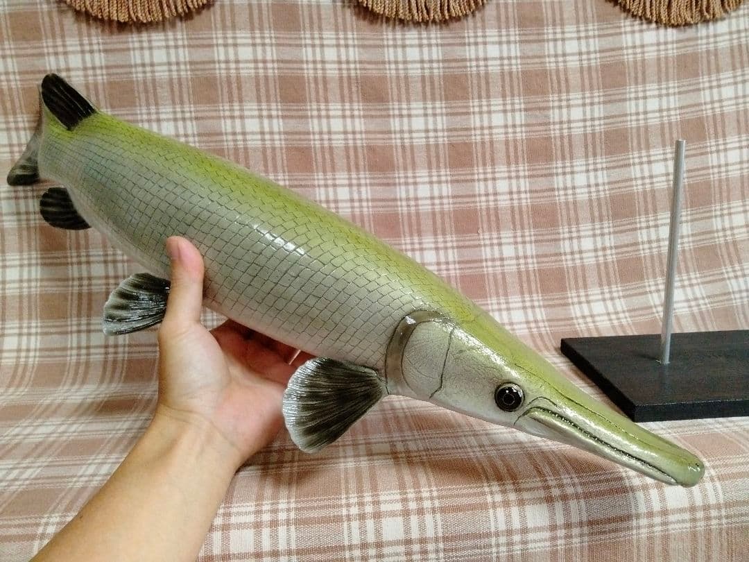 ハンドメイド　61cmガー　マンファリ　フィギュア　レプリカ　古代魚　水族館