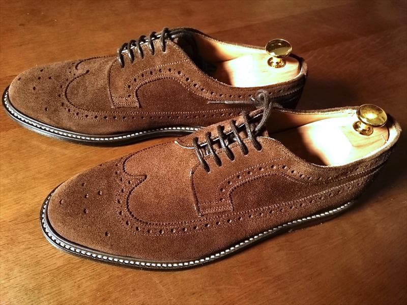 CHEANEY チーニー BAXLEY／ブラウンスエードウイングチップ／8F